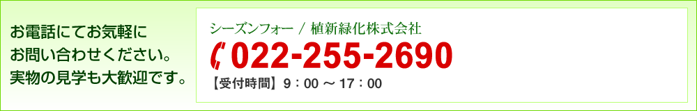 お電話にてお気軽にお問い合わせください。実物の見学も大歓迎です。